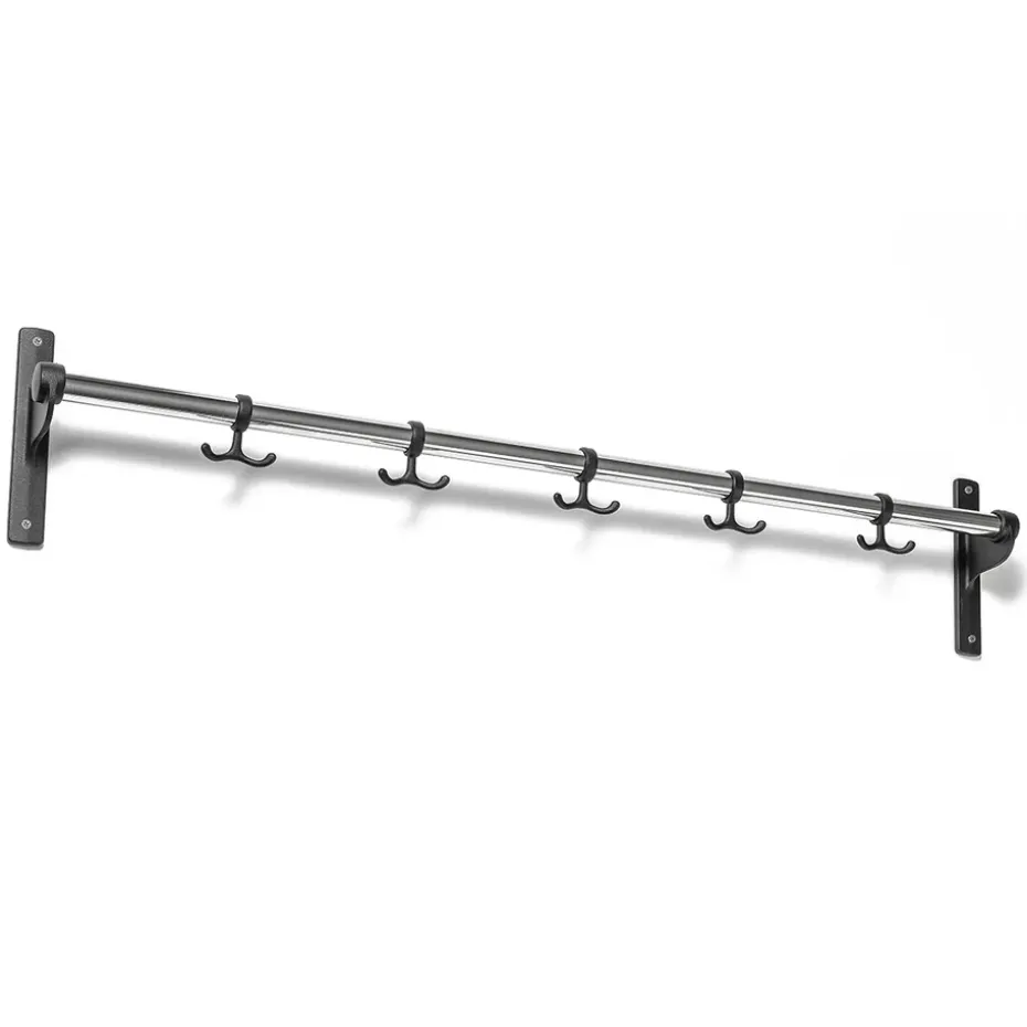 Nostalgi koukkutanko 100 cm, kromi/musta