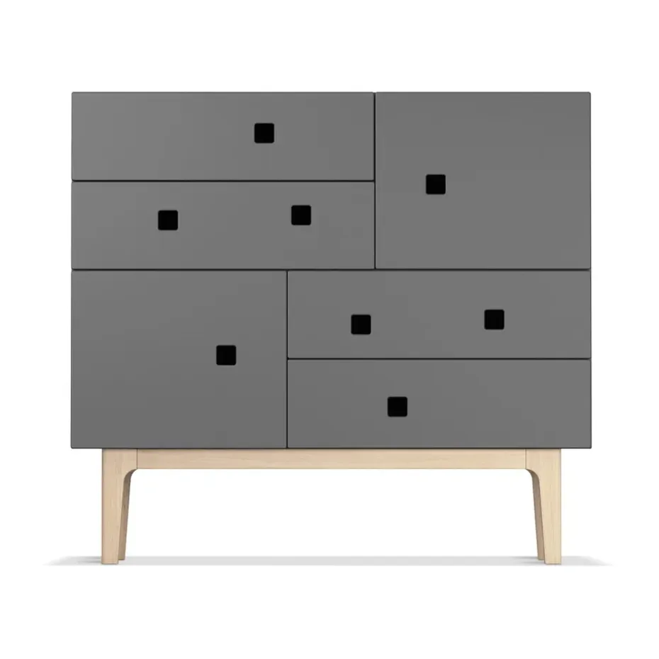 Peep B1 -lipasto, Slate grey, valkopigmentoitu tammi