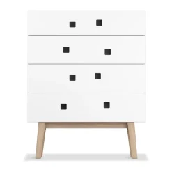 Peep B3 -lipasto, Valkoinen, retro, tammirunko