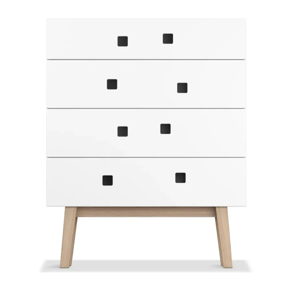 Peep B3 -lipasto, Valkoinen, retro, tammirunko