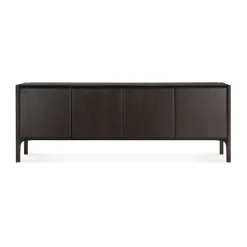 PI Sideboard, Teak dark brown, 4 ovea