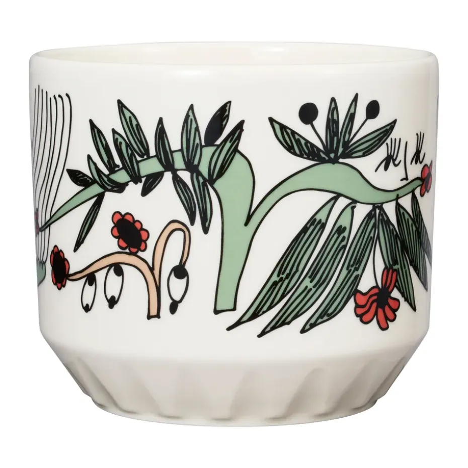 Puutarhurit ruukku Ø12x10 cm, Vihreä-valkoinen-punainen