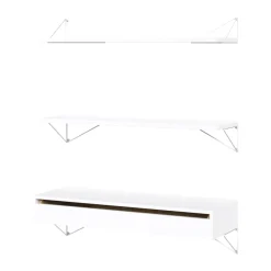 Pythagoras hyllynkannatin, 2 kpl, valkoinen