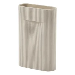 Ridge maljakko 35 cm, Beige