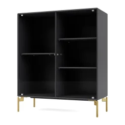 Ripple II vitriinikaappi 69,6x82,2x30 cm, Anthracite-jalat brass