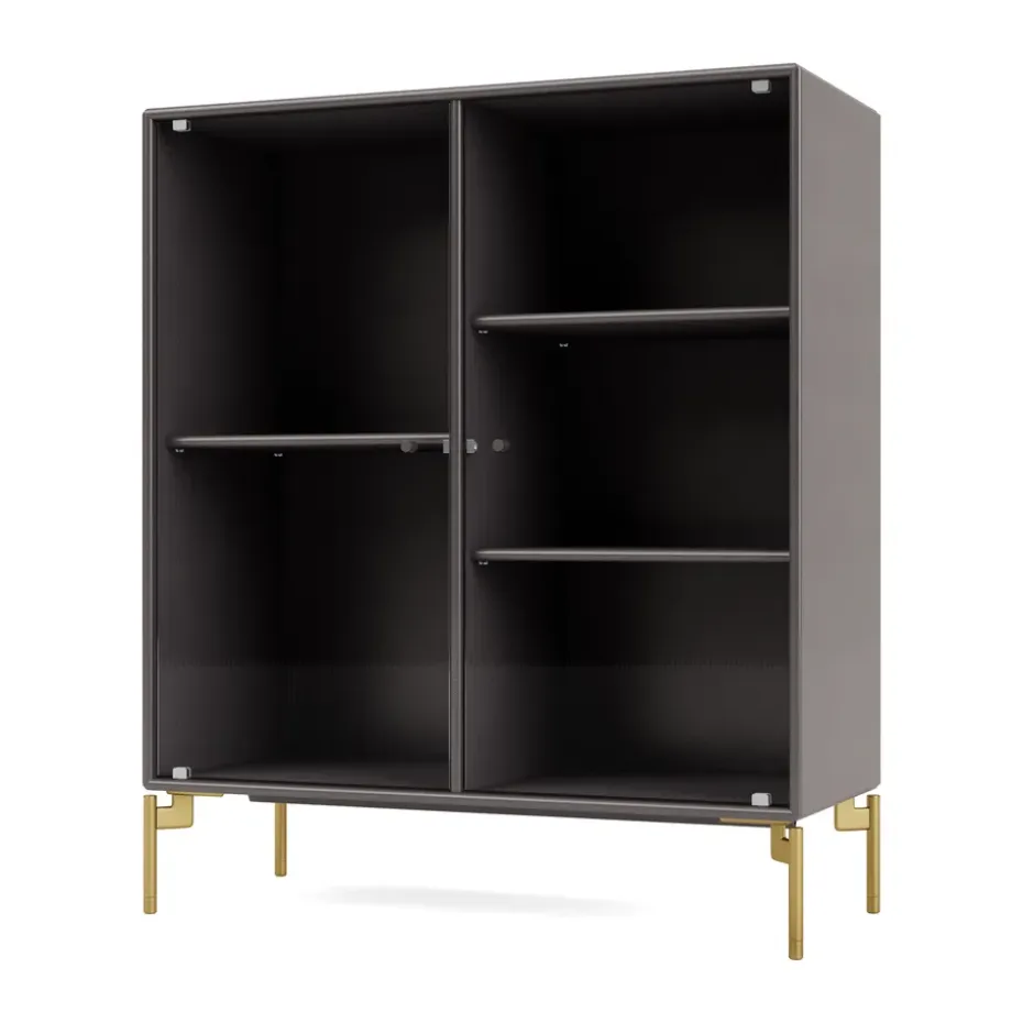 Ripple II vitriinikaappi 69,6x82,2x30 cm, Coffee-jalat brass