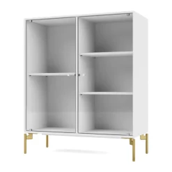Ripple II vitriinikaappi 69,6x82,2x30 cm, Snow-jalat brass