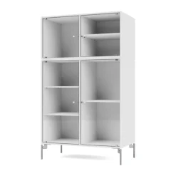 Ripple III vitriinikaappi 69,6x117,6x38 cm, NewWhite-jalat chrome