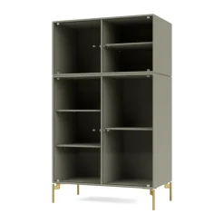 Ripple III vitriinikaappi 69,6x117,6x38 cm, Fennel-jalat brass