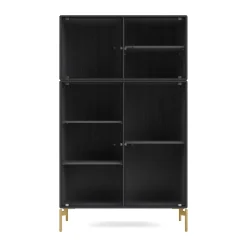 Ripple III vitriinikaappi 69,6x117,6x38 cm, Anthracite-jalat brass