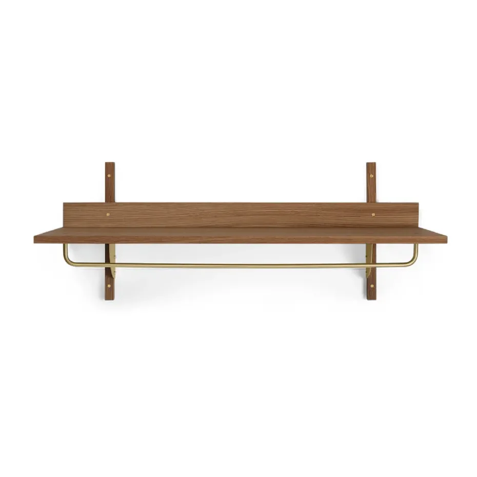 Sector hylly tangolla 37x87 cm, Smoked Oak, brass