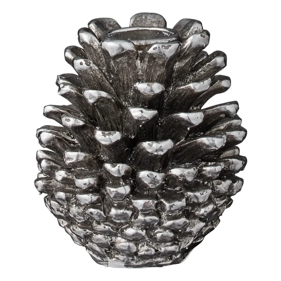 Serafina kynttilänjalka 8 cm, antiikki hopea