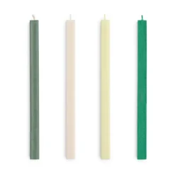 Square Candle kynttilä mix 4-pack, Greens-whites