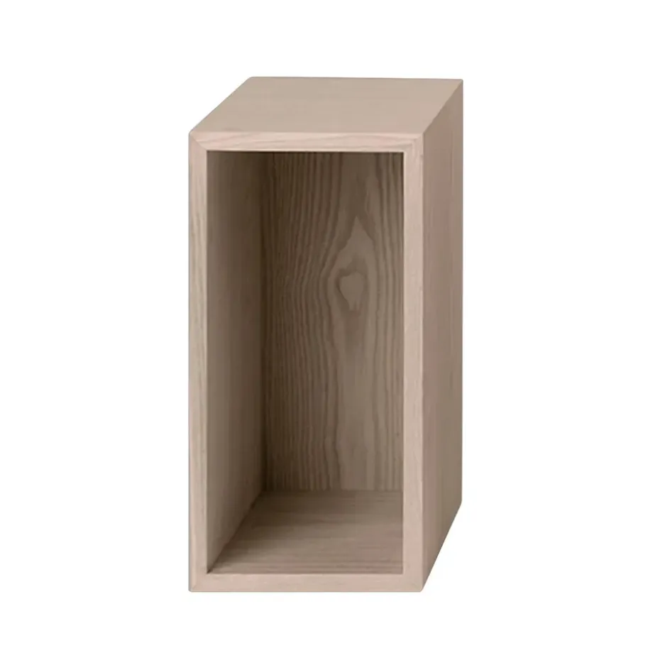 Stacked 2.0 hyllyjärjestelmä taustalevyllä, small, tammi