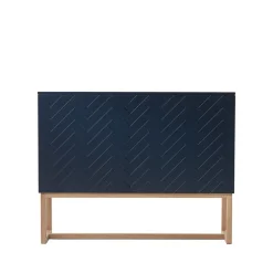 Story sivupöytä, Keskiyönsininen, valkoöljytty tammirunko