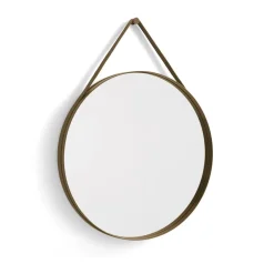 Strap Mirror -peili Ø 70 cm, Light brown