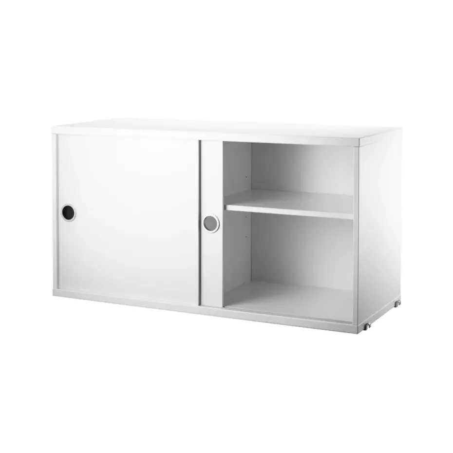 String kaappi liukuovella, valkoinen, 78x30 cm