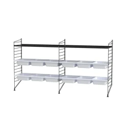 String lattiakaide, musta, 85x30 cm, 2 kpl