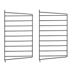 String seinäpääty, Musta, 50x30 cm, 2 pakkaus