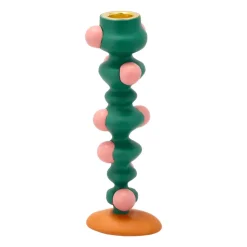 Styles kynttilänjalka pilkut 18 cm, Green-pink