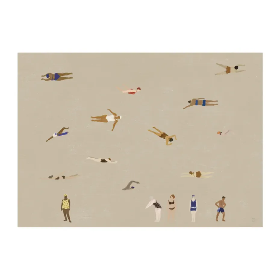 Swimmers juliste, Beige, 50x70 cm