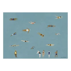 Swimmers juliste, Blue, 50x70 cm