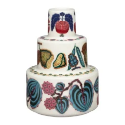 Taika Sato maljakko Ø13x18 cm, Valkoinen-monivärinen