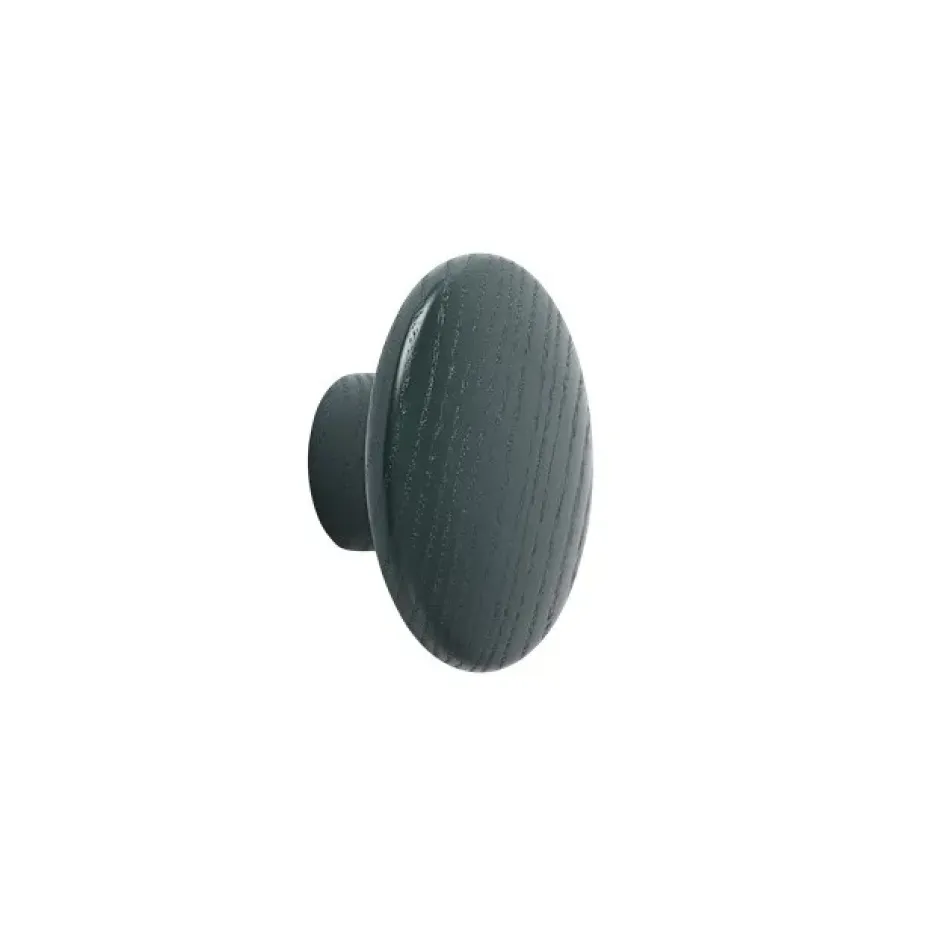 The Dots -vaatekoukku dark green, Ø 6,5 cm