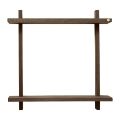 Treat seinähylly kaksinkertainen, Savusävytetty öljytty tammi, 50×12×50 cm