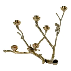 Twiggy Orava -kynttilänjalka 30 cm, Kulta