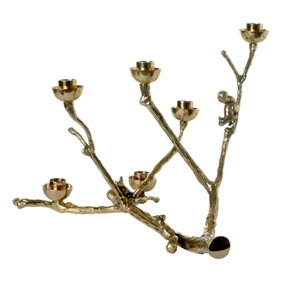 Twiggy Orava -kynttilänjalka 30 cm, Kulta