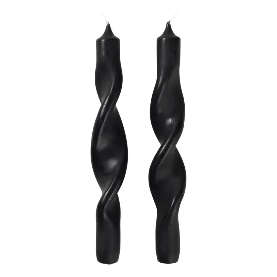 Twist twisted candles kierretty kynttilä 23 cm 2-pakkaus, Simply black