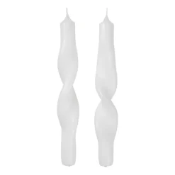 Twist twisted candles kierretty kynttilä 23 cm 2-pakkaus, Pure white