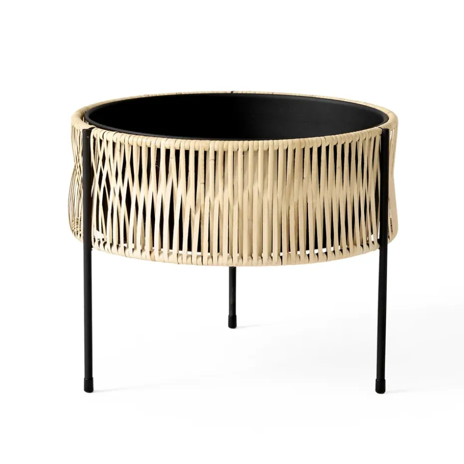 Umanoff kasvien kukkalaatikko rottinki-teräs, k32,5 cm Ø41 cm