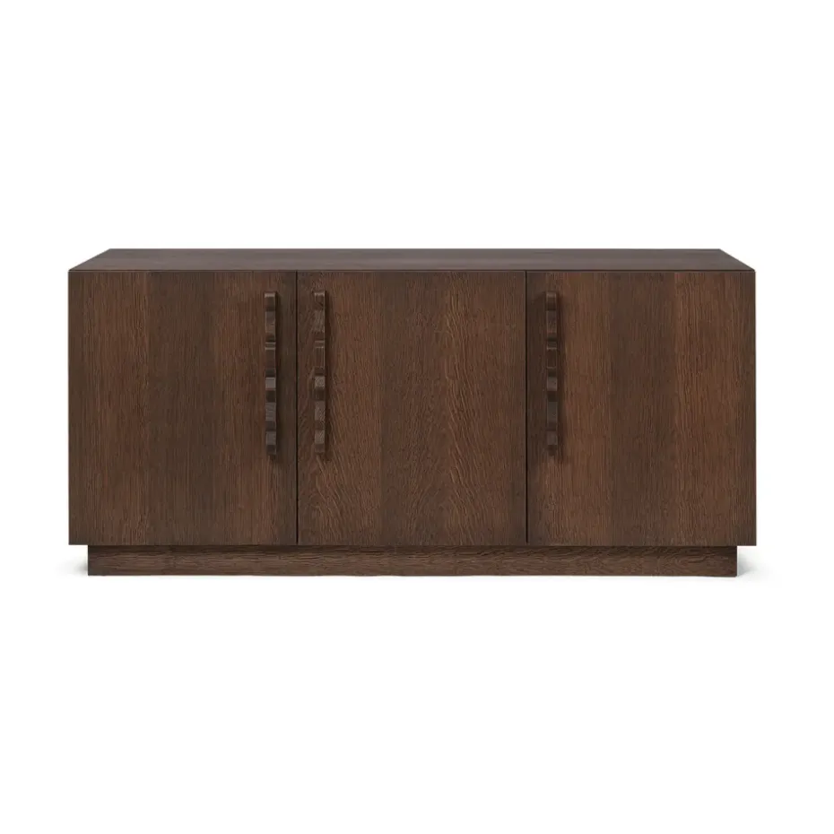 Unda sivupöytä 146x68x50 cm, Tumma petsattu tammi