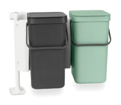 Upotettava järjestelmä Sort & Go 2x12L, Tummanharmaa & jade green