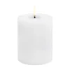 Uyuni LED pöytäkynttilänjalka melted, Valkoinen rustiikki, Ø7,8x10 cm