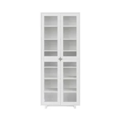 Vidja korkea vitriinikaappi, Valkoiseksi maalattu