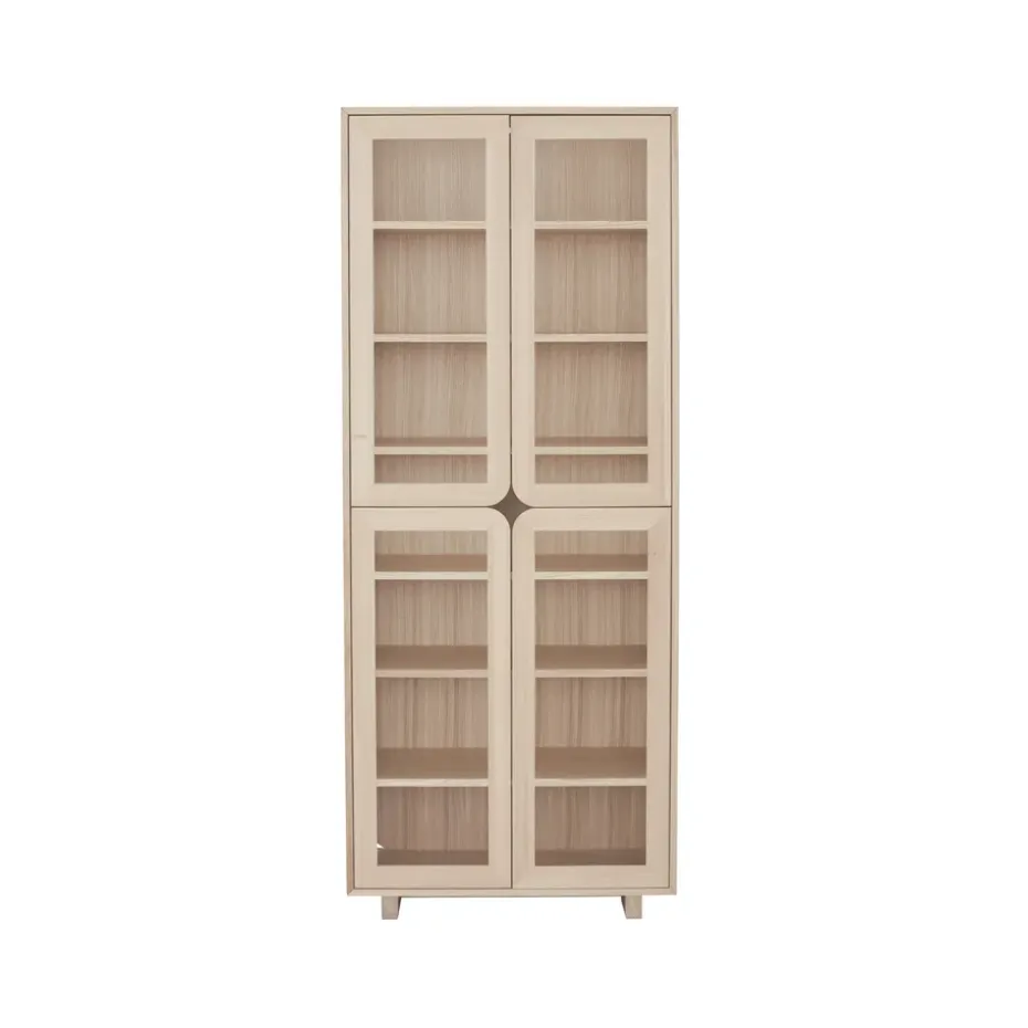 Vidja korkea vitriinikaappi, Valkoinenpigmenterad tammi