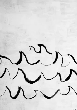 Wave juliste 50x70 cm, Musta-valkoinen