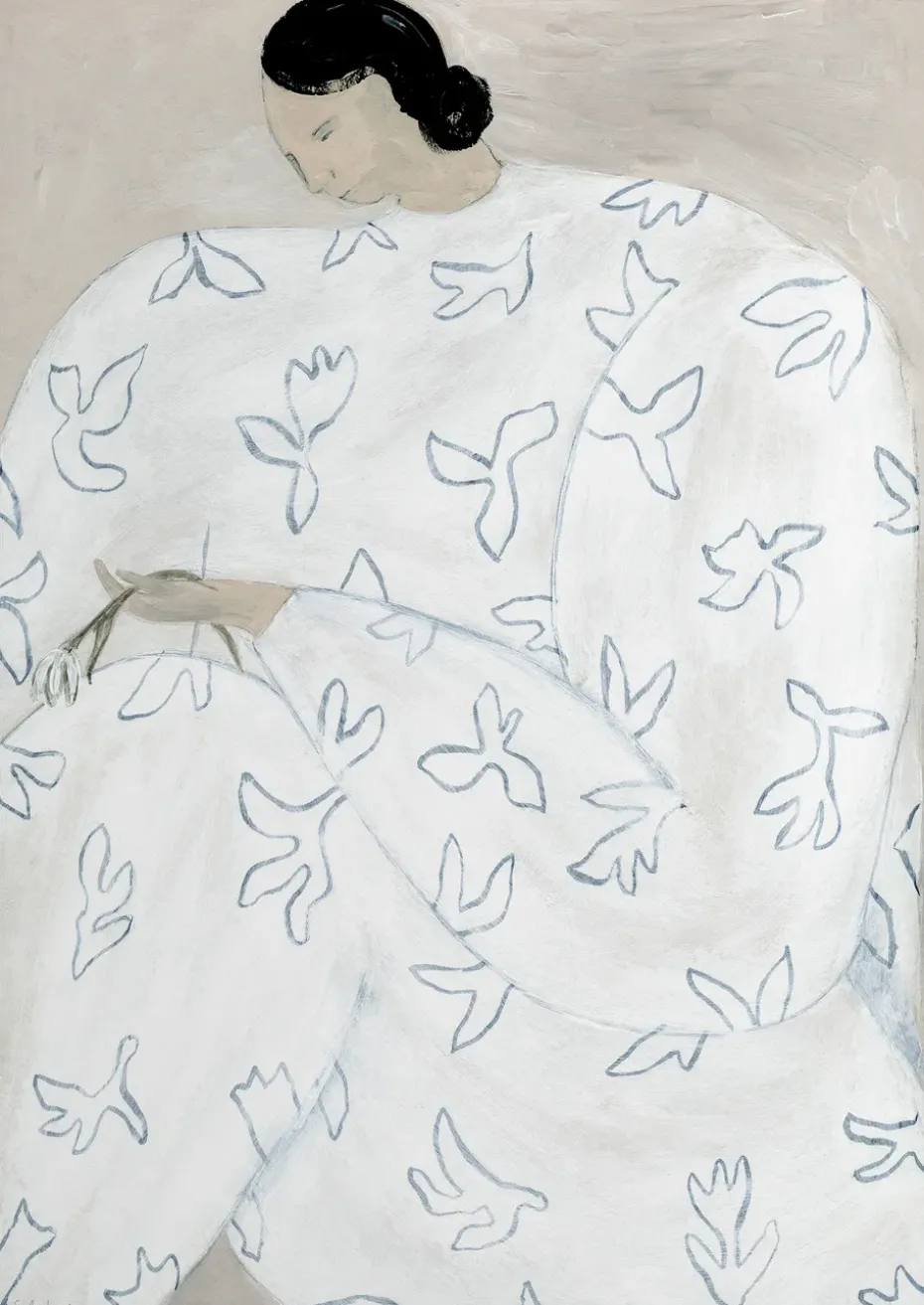 White Flower juliste 50x70 cm, Nude