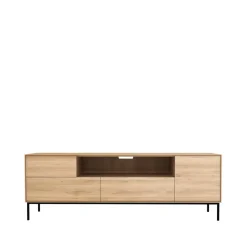 Whitebord mediataso 180 cm, Oak wax oil-Black Metal