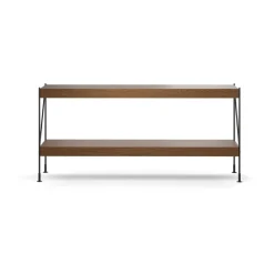 Zet hyllyjärjestelmä, Oak dark stained, 1x2, black steel base